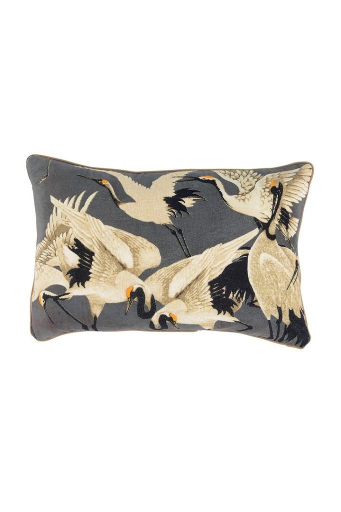 ONE HUNDRED STARS RECTANGLE CUSHION STORK SLATE - Rococo Boutique Ireland