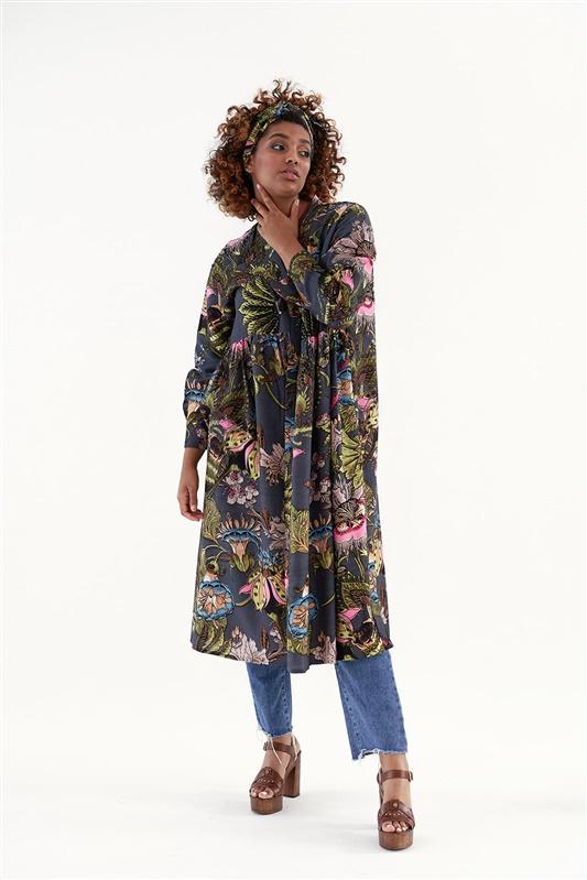 ONE HUNDRED STARS DUSTER COAT ECCENTRIC BLOOMS - Rococo Boutique Ireland