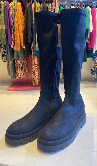 VIGUERA LICRA KNEE-HIGH BLACK SUEDE BOOT - Rococo Boutique Ireland