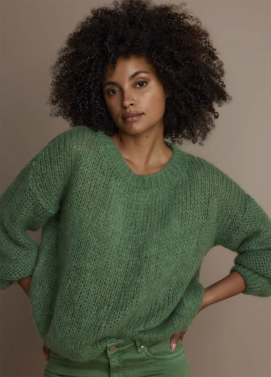 SUMMUM WOMAN CHUNKY-KNIT MOHAIR BLEND JADE - Rococo Boutique Ireland