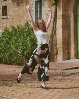 ONE HUNDRED STARS STORK BLACK PALAZZO PANT