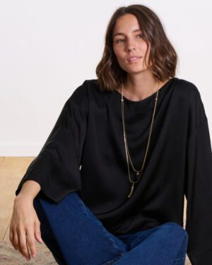LA FEE MARABOUTEE ELTON TOP BLACK