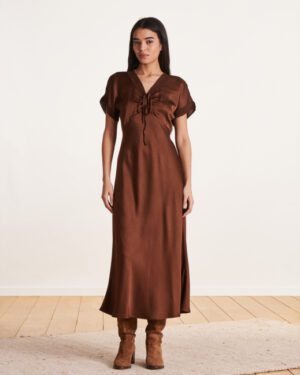LA FEE MARABOUTEE ETALICI DRESS BROWN
