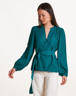 LA FEE MARABOUTEE TAODI BLOUSE TEAL