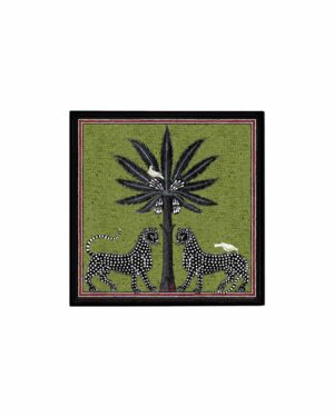 ORTIGIA  SQUARE LACQUERED TRAY GREEN