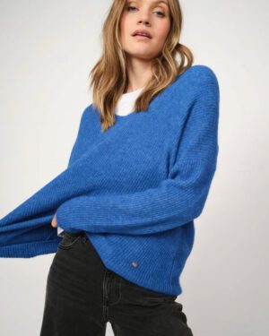 MOS MOSH THORA V NECK BLUE LOLITE
