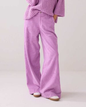 SUMMUM WOMAN CORDUROY FLARED TROUSERS VIOLET
