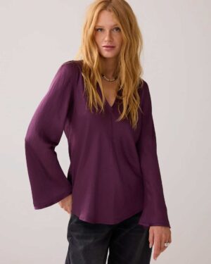 SUMMUM WOMAN TAILORED TOP WINEBERRY