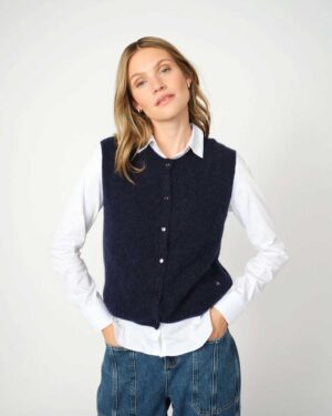 MOS MOSH ALMINE THORA KNIT VEST BLACK