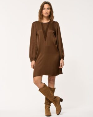 LA FEE MARABOUTEE EZEIRA DRESS BROWN