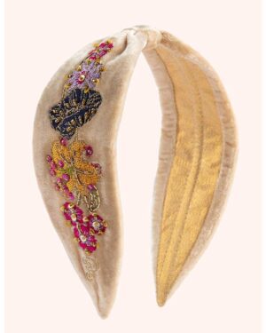 POWDER VELVET HEADBAND CREAM POSY
