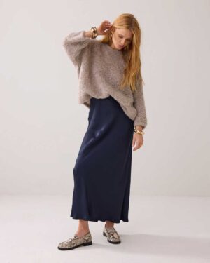 SUMMUM WOMAN LONG SHINY SKIRT BLUE