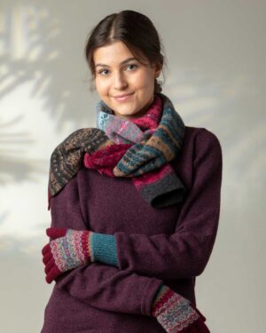 ERIBE ALLOA FAIRISLE SCARF VELVET