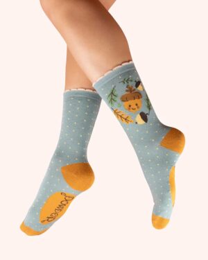 POWDER ANKLE SOCKS HAPPY ACORN ICE