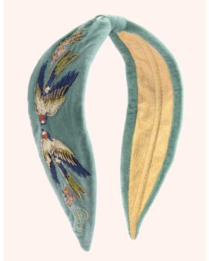 POWDER VELVER HEADBAND SWOOPING SWALLOWS