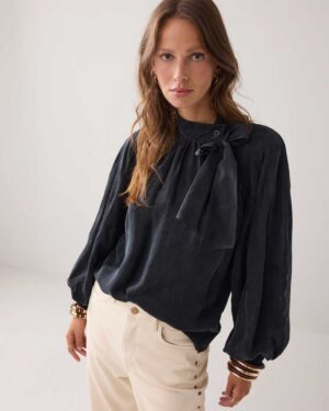 SUMMUM WOMAN WIDE BOW TOP BLACK