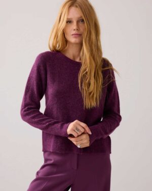 SUMMUM WOMAN RAGLAN SWEATER ALPACA BLEND WINEBERRY