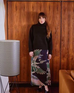 ONE HUNDRED STARS A-LINE MAXI SKIRT CRANE EMERALD