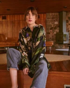 ONE HUNDRED STARS OVERSIZED SHIRT ORCHID BLACK