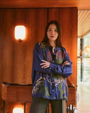 ONE HUNDRED STARS OVERSIZED SHIRT PARSELY SEED NAVY