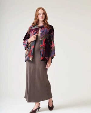 ONE HUNDRED STARS VELVET JACKET CRANE PLUM
