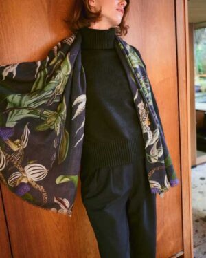 ONE HUNDRED STARS WOOL SCARF ORCHID BLACK