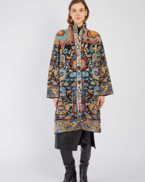 RENE DERHY BARBADES LONG KNITTED CARDIGAN BLACK