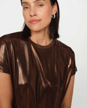 MOS MOSH  NIVOLA METALLIC TEE BRACKEN