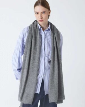 ABSOLUT CASHMERE INFINITY WRAP DARK HEATHER GREY