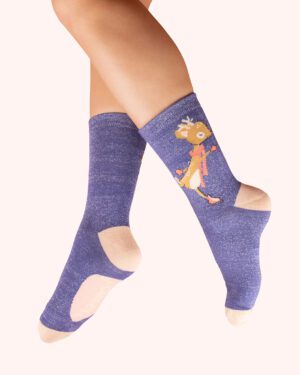 POWDER ANKLE SOCKS- SKATING DEER