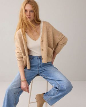 SUMMUM WOMAN REVERSIBLE SINGLET WITH GLITTER TRIM CREAM