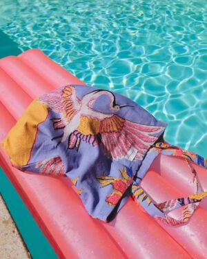 ONE HUNDRED STARS CANVAS BAG CRANE PERIWINKLE