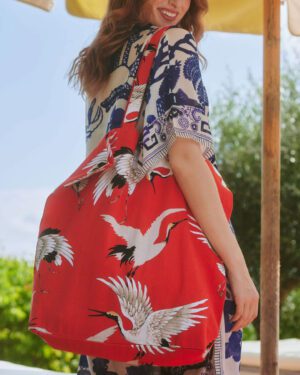 ONE HUNDRED STARS CANVAS BAG STORK SCARLET