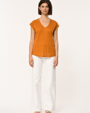 LA FEE MARABOUTEE DAVIA LINEN TEE TANDOORI