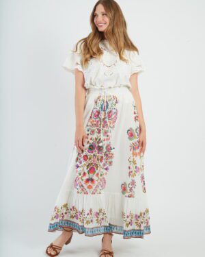 RENE DERHY DEZIL SKIRT WHITE