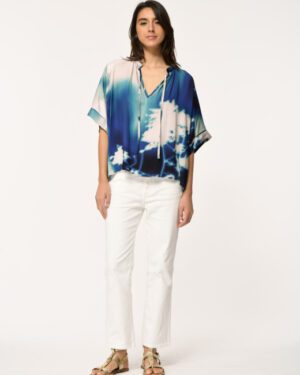 LA FEE MARABOUTEE FELINA BLOUSE BLUE