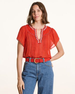 LA FEE MARABOUTEE FLORA BLOUSE JASPER