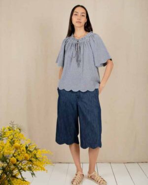 BONTÉ MILA TOP NAVY GINGHAM