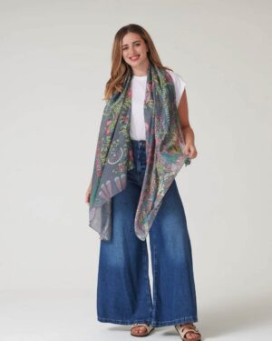 ONE HUNDRED STARS SCARF BOHO GARDEN GREY