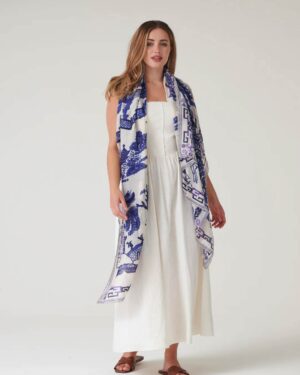 ONE HUNDRED STARS SCARF GIANT WILLOW BLUE