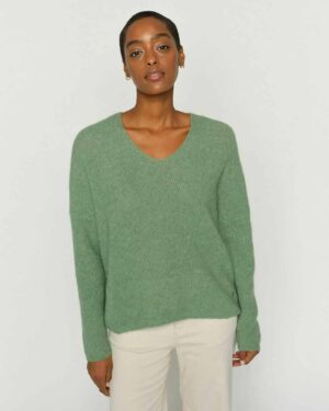 MOS MOSH V-NECK KNIT TURF GREEN