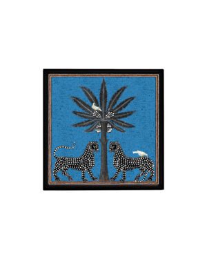 ORTIGIA SQUARE LACQUERED TRAY BLUE