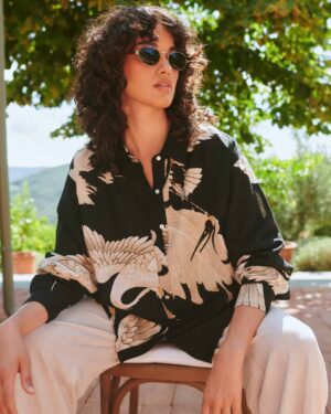 ONE HUNDRED STARS OVERSIZED SHIRT STORK BLACK