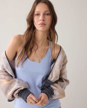 SUMMUM WOMAN BASIC  SINGLET SOFT BLUE