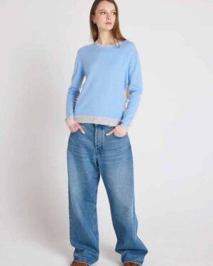 ABSOLUT CASHMERE ZOEY SWEATER PROVENCE BLUE