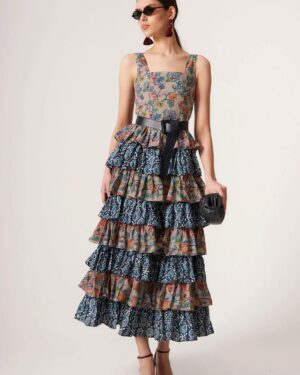 COOSY ADRIANA DRESS BLUE