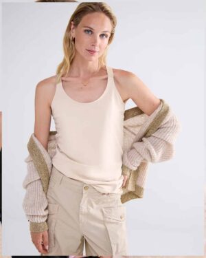 SUMMUM WOMAN CLASSIC REVERSIBLE SINGLET IVORY