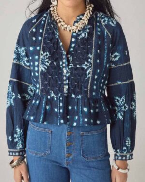 MAISON HOTEL SORA BLOUSE OCEAN INK