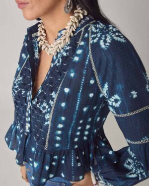 MAISON HOTEL SORA BLOUSE OCEAN INK