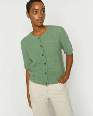 MOS MOSH THORA SS CARDIGAN TURF GREEN